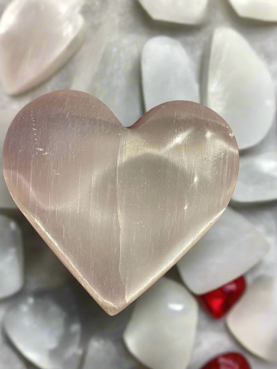 Selenite Hearts (3