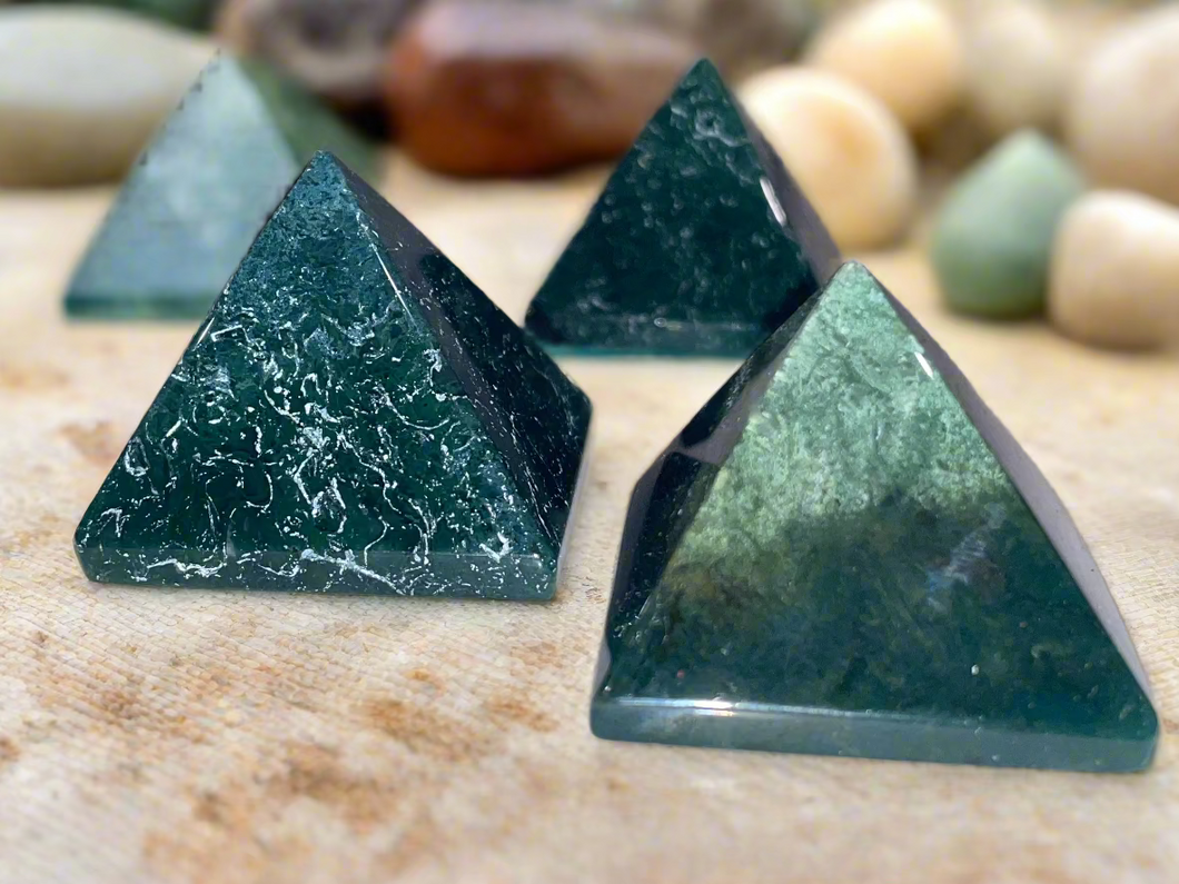 Moss Agate Pyramids