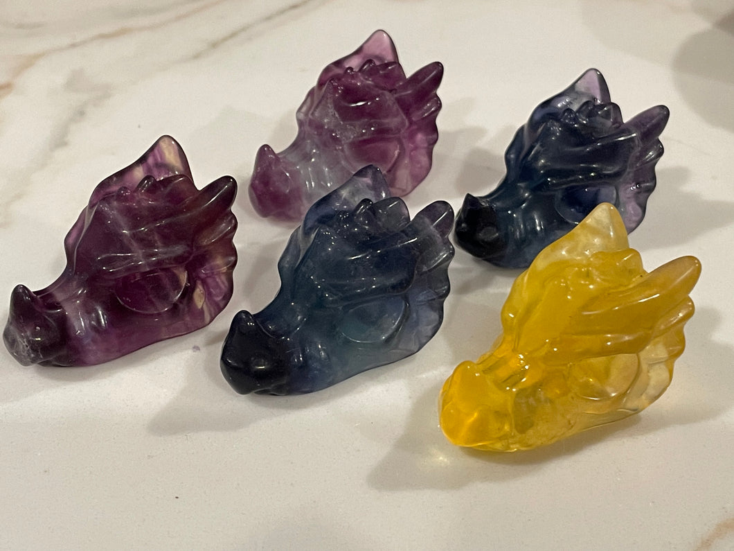 Fluorite Dragon Heads