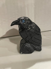 Load image into Gallery viewer, Hand Carved Black Onyx Ravens (Peru)
