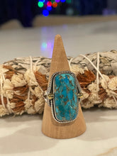 Load image into Gallery viewer, Blue Copper Turquoise, 925 Sterling Silver &amp; Brass Ring
