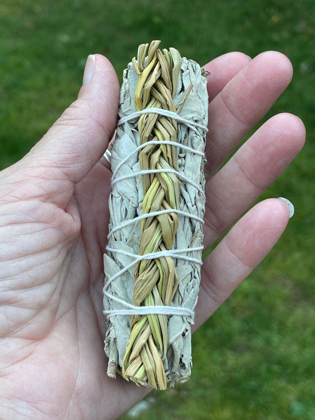 White Sage Bundles w/Braided Sweetgrass